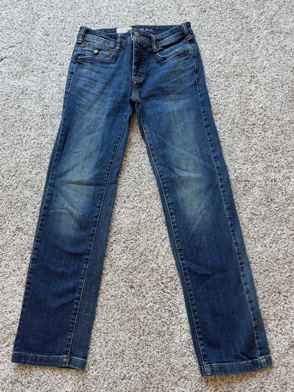 Pilcro and the Letterpress Mid Rise Straight Leg Jeans Size 25 Medium Wash